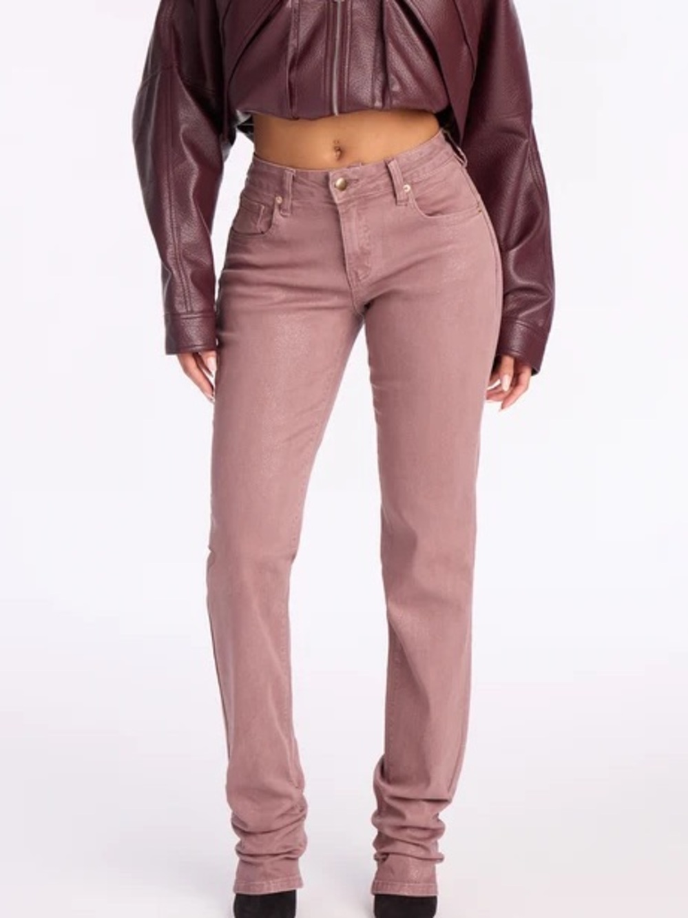Women’s Mauve Straight-Leg Jeans - Brand: